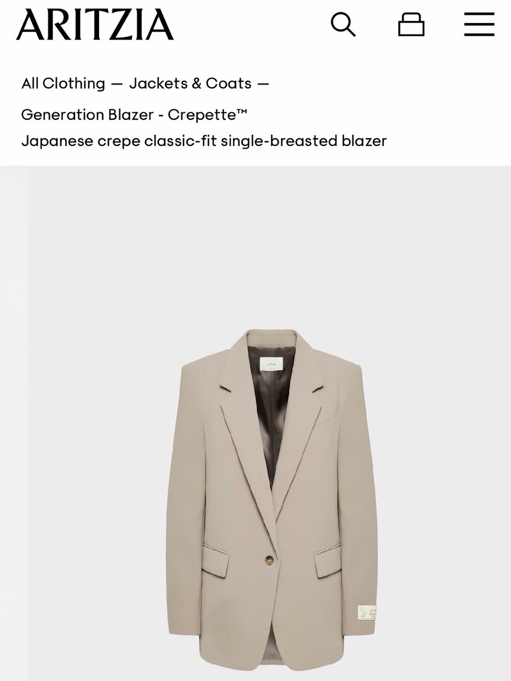 Aritzia Generation Blazer